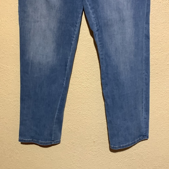 Angel Premium Jeans Pants 14 Blue Medium Wash Straight High Rise Stretchy Cotton - Picture 2 of 14